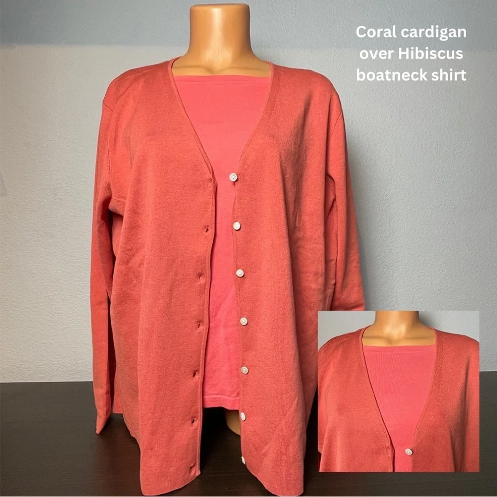 Silk Knit Hibiscus Charter Club Boatneck Top - Picture 7 of 7